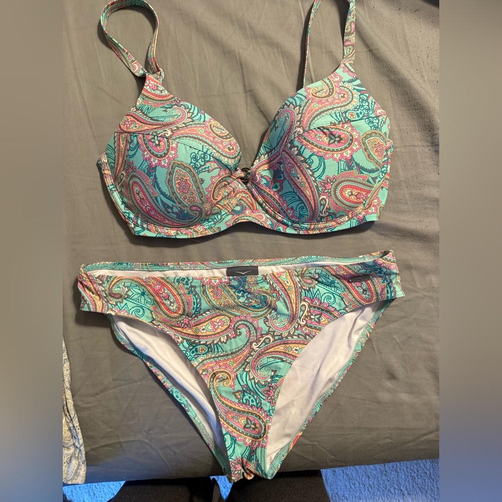Venice Beach Paisley Bikini - Turquoise and Pink